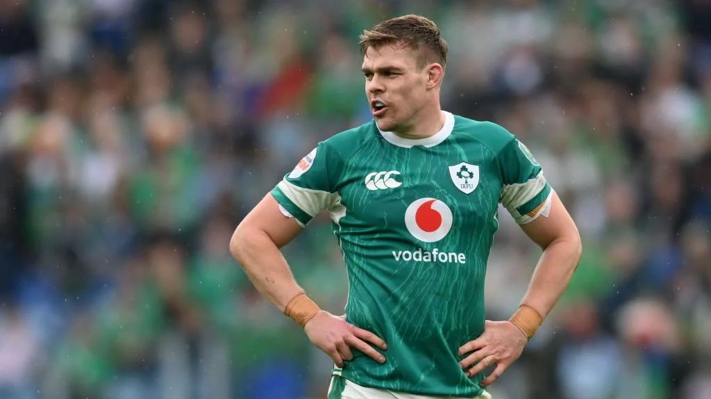Garry Ringrose looks on while wearing an Ireland shirt