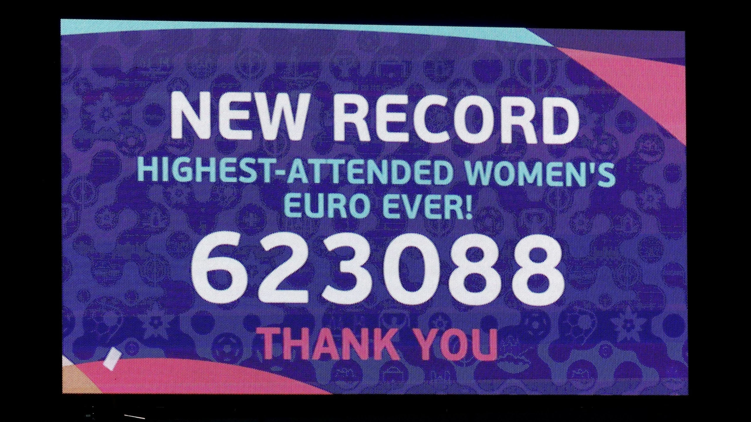 General view of the big screen showing a new record attendance