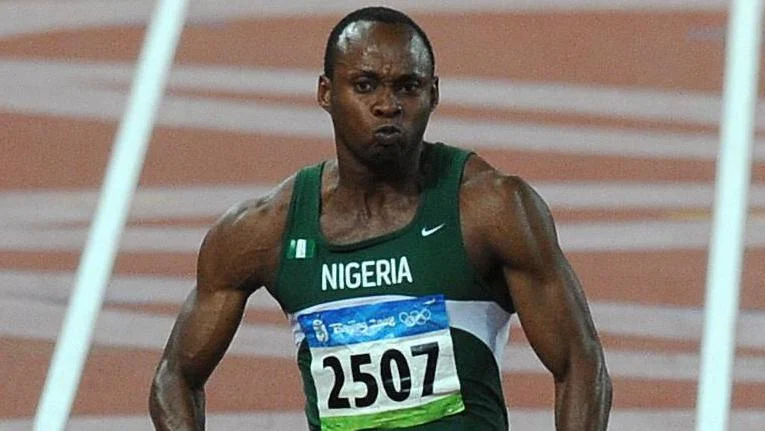Olusoji Fasuba runs at the 2008 Olympic Games