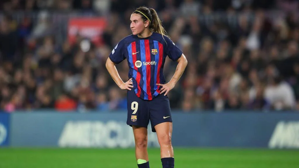 Mariona Caldentey playing for Barcelona at Camp Nou