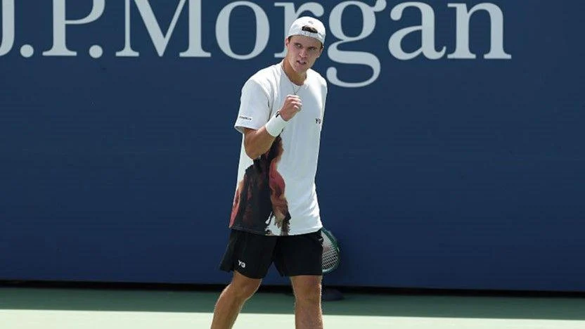 Jakub Mensik celebrates victory at the US Open